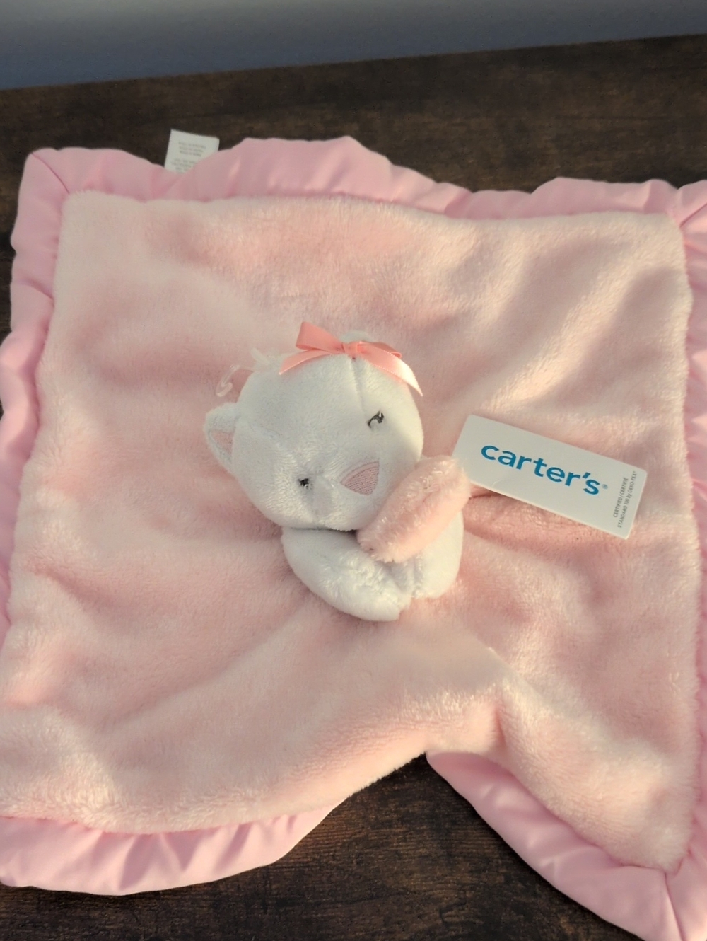 🎁[FREE WITH $50+]🎁 NWT Carter's Pink Cat Plush Lovey Security Blanket